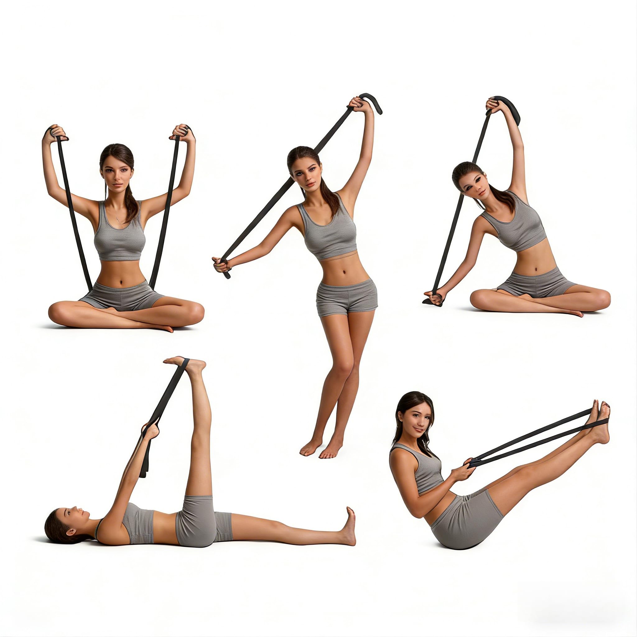 Bandas de resistencia de fitness para estiramiento y entrenamiento de fuerza, bandas elásticas de ejercicio de 8 niveles, equipo de entrenamiento de cuerpo completo para gimnasio en casa