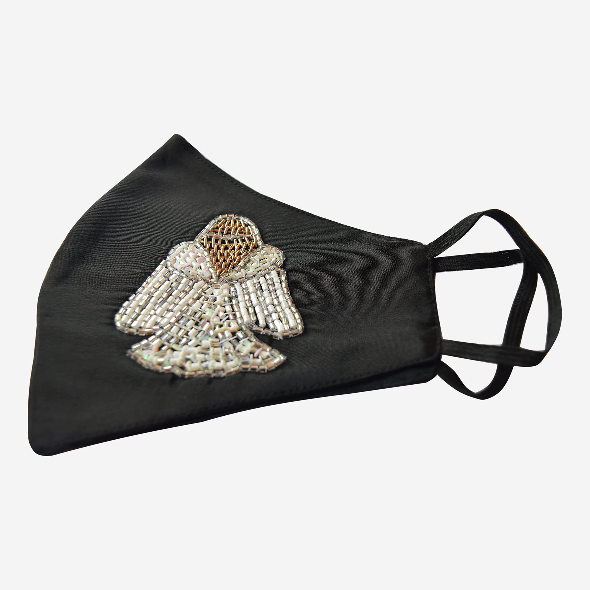 Carole Marvin Black Embroidery Mask