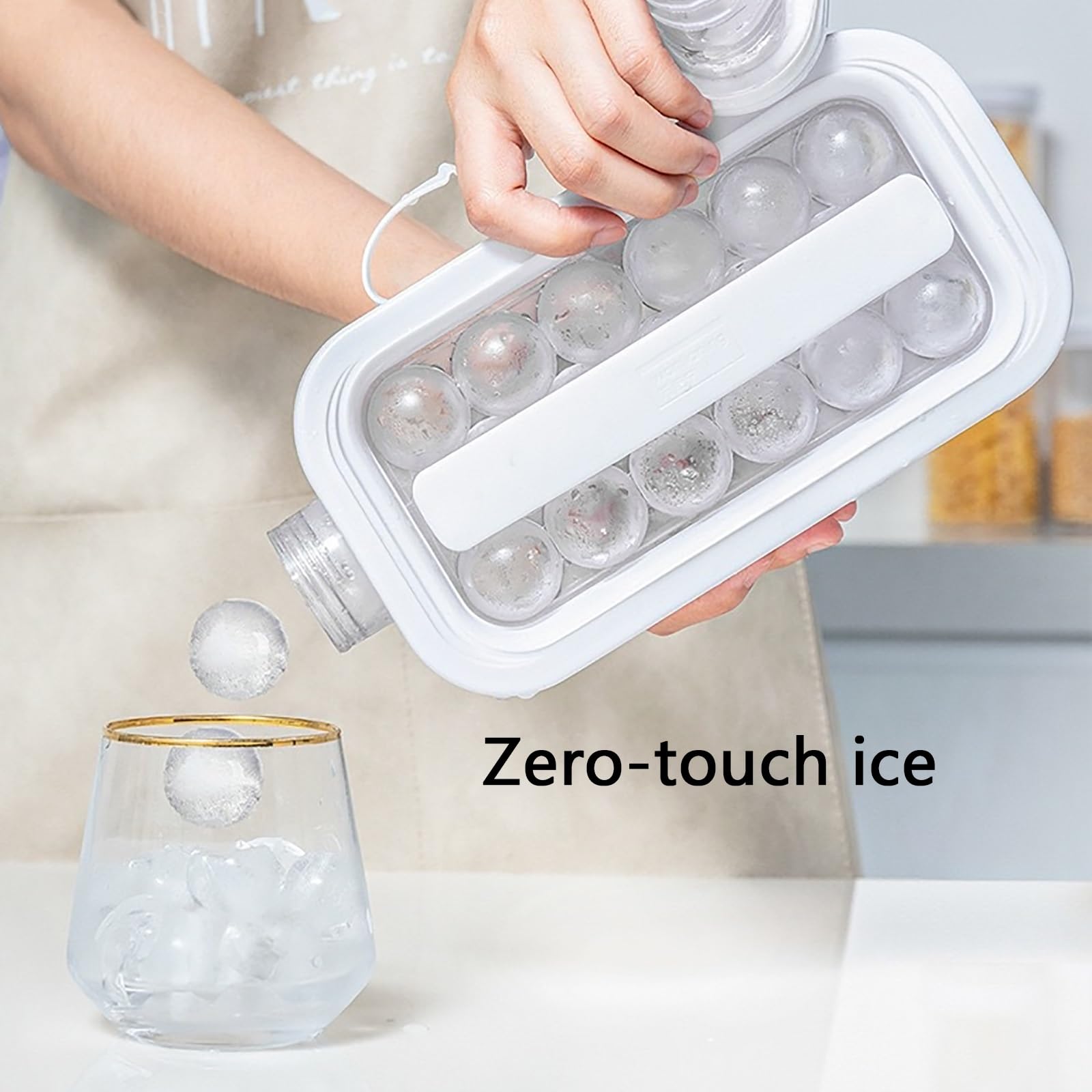 Caraffa 2-in-1 per Sfere di Ghiaccio, Stampi per Ghiaccio, con Coperchio