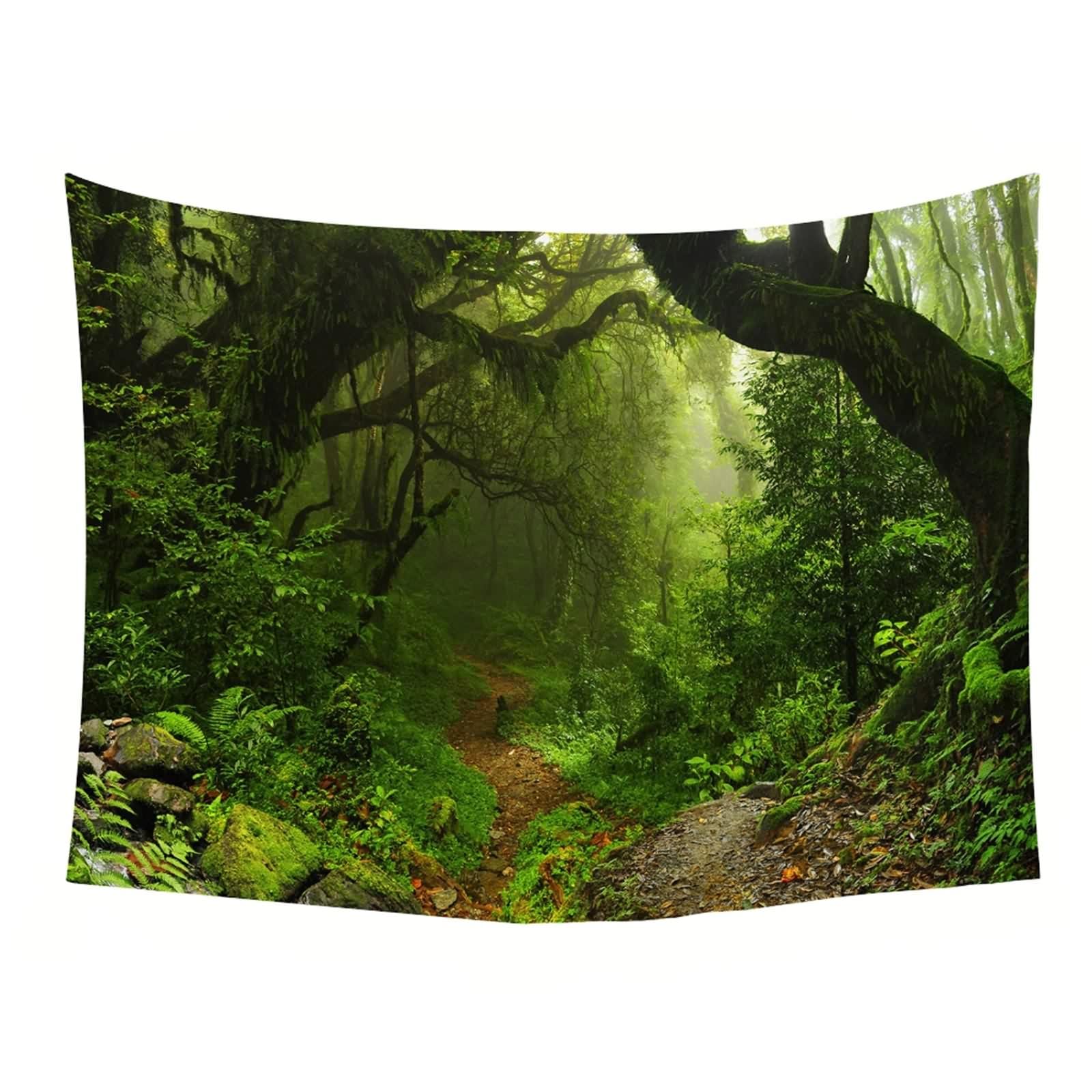 Telo 200X200 Arazzo, Arazzo Soggiorno Foresta Verde Poliestere Decorazioni da Parete per Camera da Letto Dormitorio