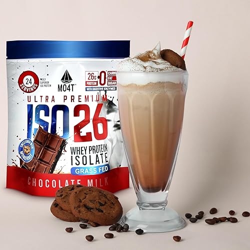 Miniatura 9 de Aislado de proteína de suero alimentado con pasto ISO26 sin edulcorantes artificiales. Endulzado naturalmente con fruta de monje, 1.6 libras, 24
