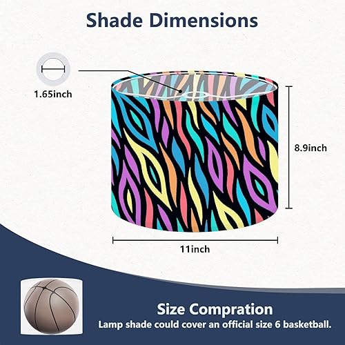 Miniatura 2 de Lamp Shades Set of 2 Colorful abstract zebra seamless Neon lines black Rainbow stripes Drum lampshades for Floor Lamps Table Lamps Pendant Light