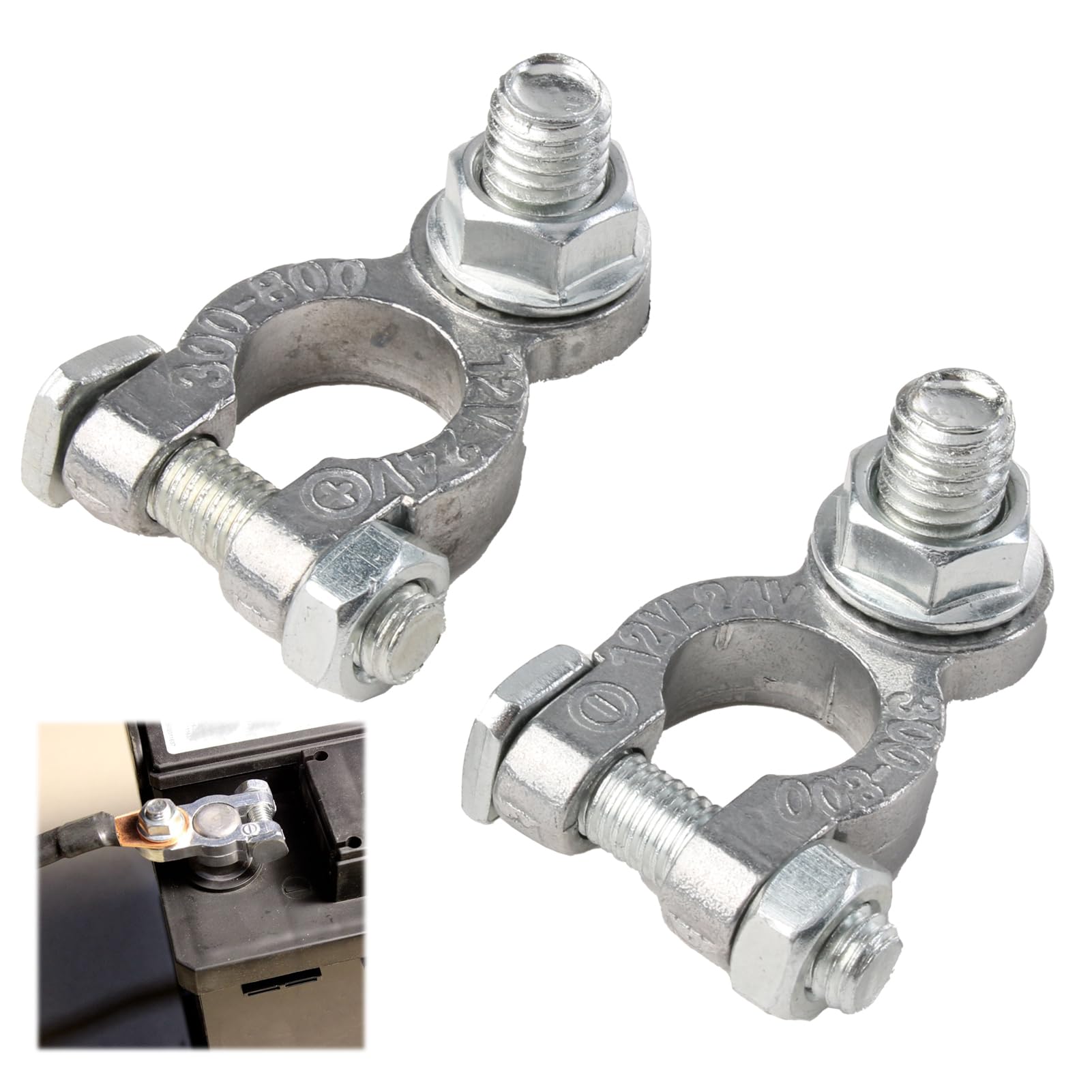 Buy Battery Terminals 2PCS Aluminium Car Battery Switches with Wing Nut