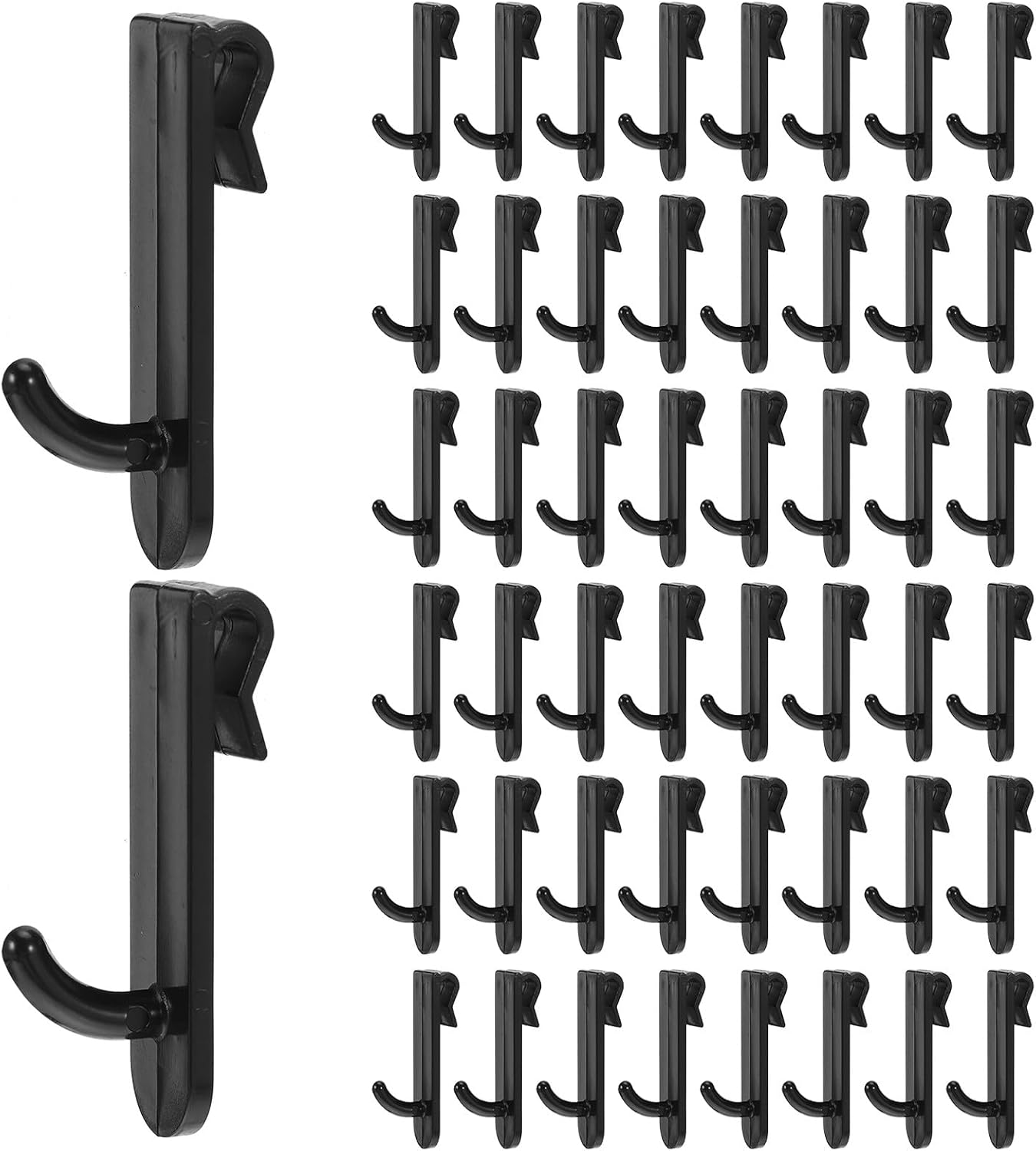 50pcs Grid Wall Panel Display Accessories Display Rack Hooks for Retail Garment Kitchen Household and Bathroom Wall Mount Storage Hook Holder for Organizing