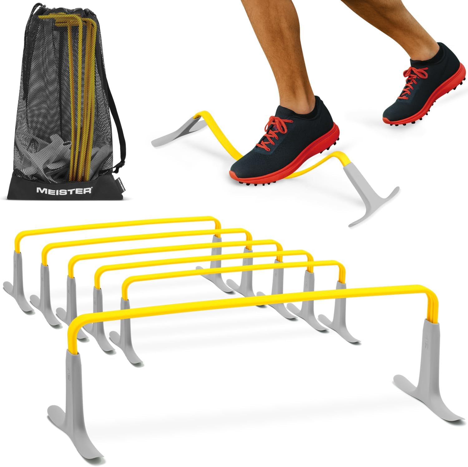 Meister ZoomFlex Agility Hurdles w/Carry Bag - Flex-Safe Modular Speed Training