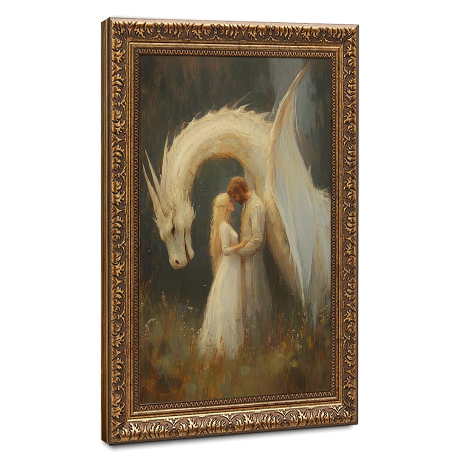 Bareronor Dragon Fantasy Canvas Poster for Dorm Room Decor Gift