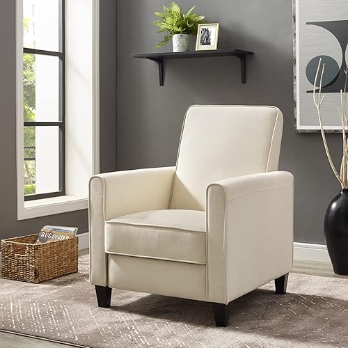 Naomi Home Olivia - Silla reclinable tapizada para club color cremalino