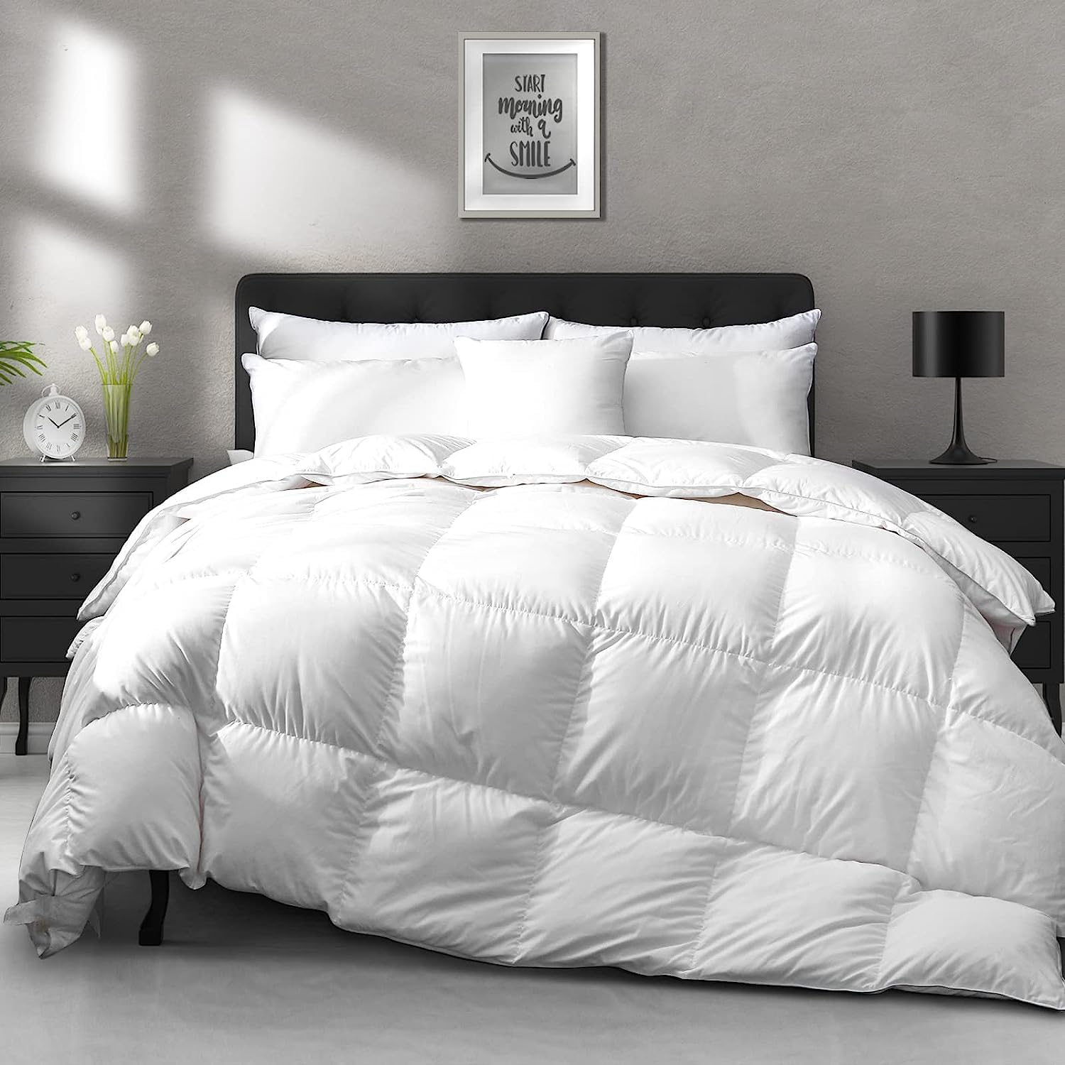 APSMILE Lightweight Down Feather Fibers Comforter White