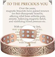 Feraco Pulseira de cobre puro para homens e mulheres, pulseira magnética de ultra resistência para homens e mulheres com ímãs de neodímio de 3500 gauss, 99,99% joia de cobre para árvore da vida