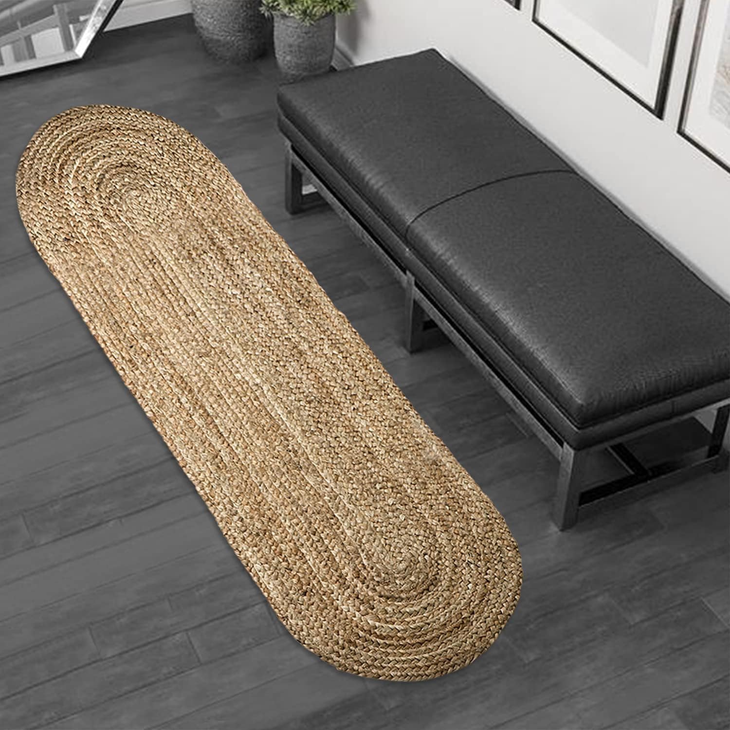 HomeStorie 6 Feet Jute Runner for Bedroom Hallway Rug Floor Mat for Living Room (IN-390)