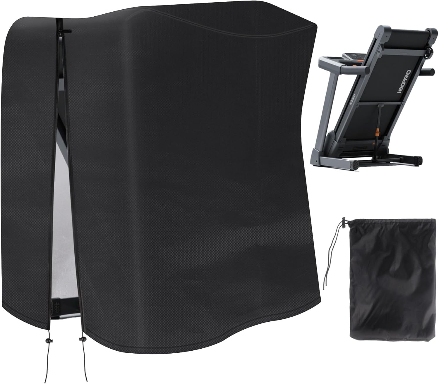 Klmnop Folding Treadmill Waterproof Cover, Treadmill Machine Dust Cover with Windproof Drawstring and Zipper, Running Machine Exercise Workout Equipment Protective for Home Gym Indoor Outdoor