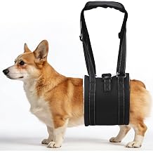 Dog Sling, Adjustable Dog Lift Harness for Rear Legs, to Help Lift and Support Senior, Injured, Disabled Dogs, Fit for Pets Weighing 9-36kg, Black