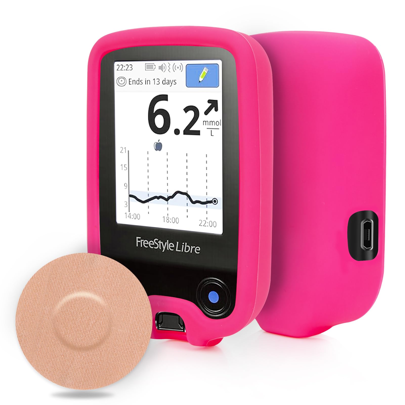 YOUSHARES Silicone Case Compatible with Freestyle Libre 2 Reader - 20 Packs Freestyle Libre 2 Sensor Covers Waterproof, Anti-drop Scratches Protective Cover (Pink)