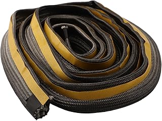 Glass Fiber Stove Rope Door Seal for Woodburner or Log Burner 10mm Diameter 18mm Width Heat Resistant up to 550°C Self-Adhesive for Fireplace or Oven(2 meters)