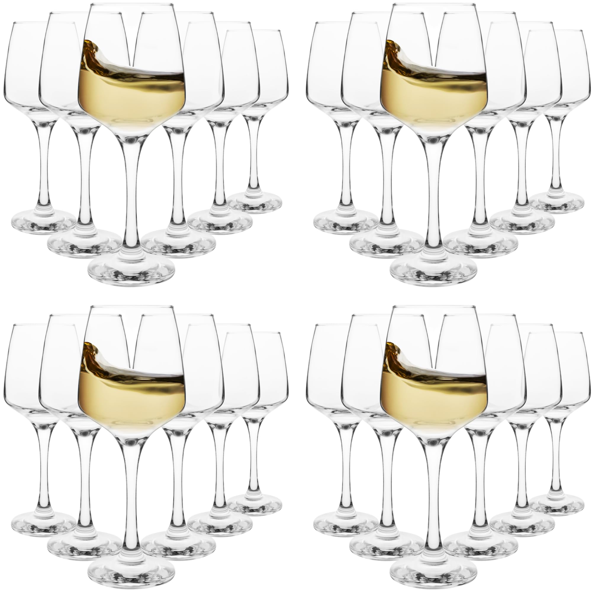 Homiu Wine Glass 330ml White or Red Long Stem Premium Finish Florence Design Glasses (24 Pack)