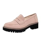 Womens Platform Penny Loafer Slip On-Suede Chunky Dress Loafers Casual Business Oxford for Work