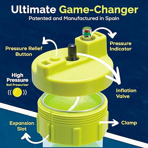 Miniatura 4 de BALL RESCUER Presurizador de pelota de tenis convierte el contenedor de pelota de tenis compatible en un presurizador de pelota de 30 psi y prolonga