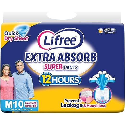 Lifree Extra Absorb Adult Diaper Pants M - 10 Count