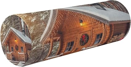 GuoChe Christmas Cabin in Winter Safari Cylinder Neck Roll Pillow with Removable Cover for Back, Leg, Cervical Relief for Hugging Sleeping