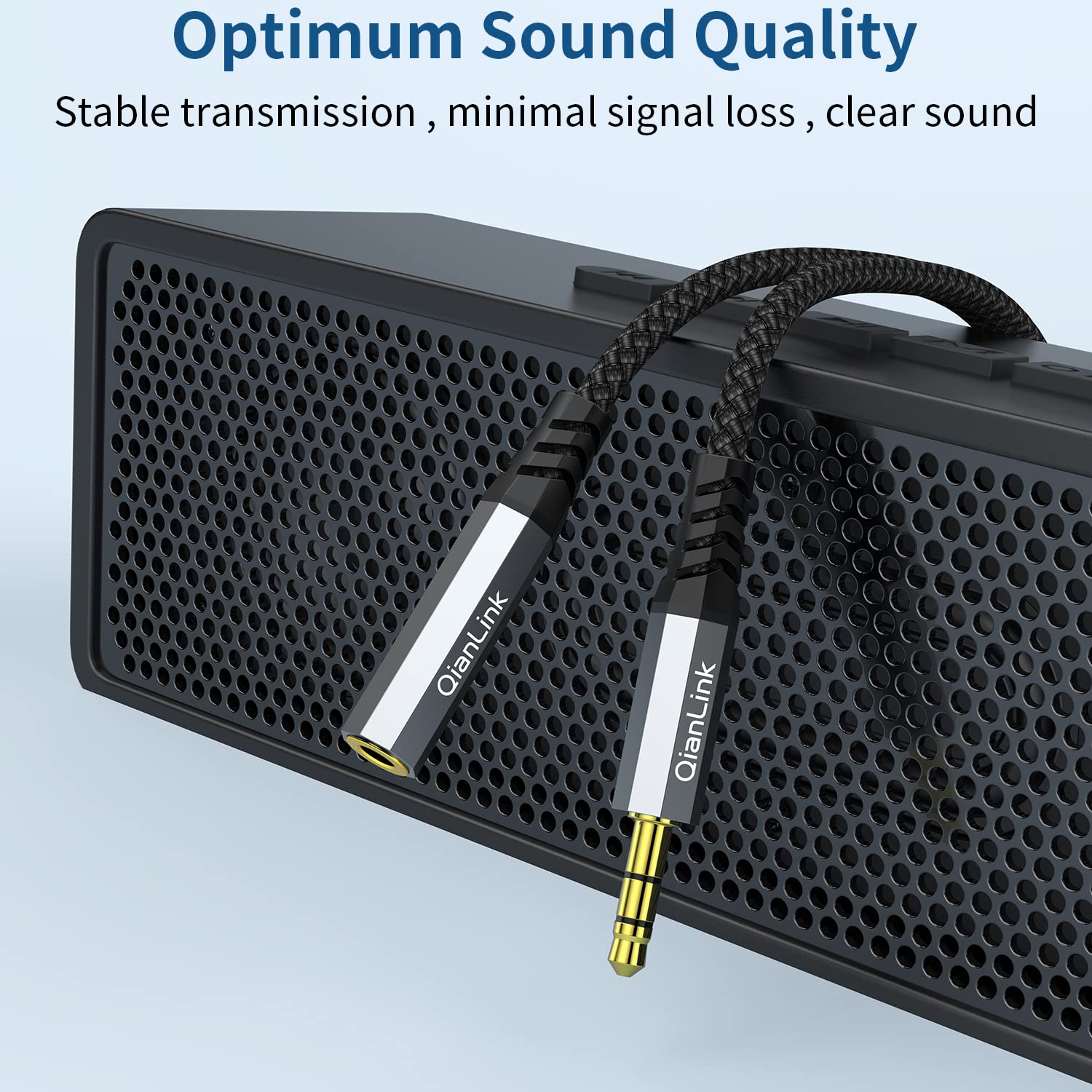 QianLink Kopfhörer-Verlängerungskabel, 2 m, 3,5 mm Verlängerungskabel, Audio-Stecker auf Buchse, AUX-Adapter, HiFi-Sound, Stereo-Extender, TRS-Kabel für Headset, iPhone, iPad, Smartphones, Tablets,