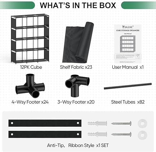Miniatura 6 de BALEINE Estante de almacenamiento de cubos, estantes organizadores de cubos de almacenamiento de metal, estantería de bricolaje, estante organizador