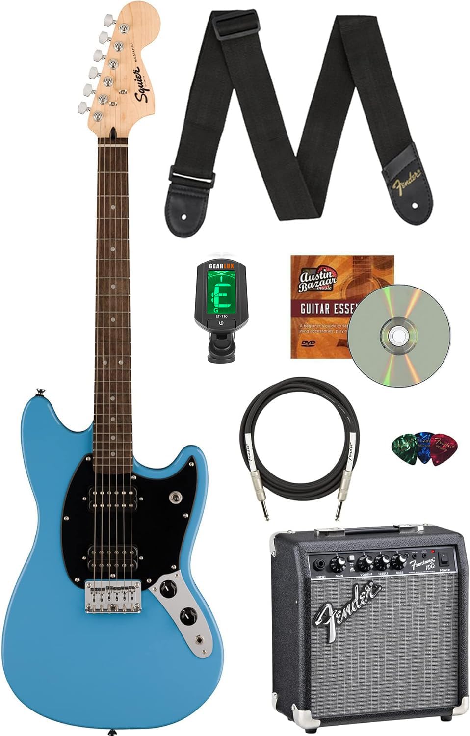 Amazon.com: Fender Squier Sonic Mustang, Laurel Fingerboard, HH