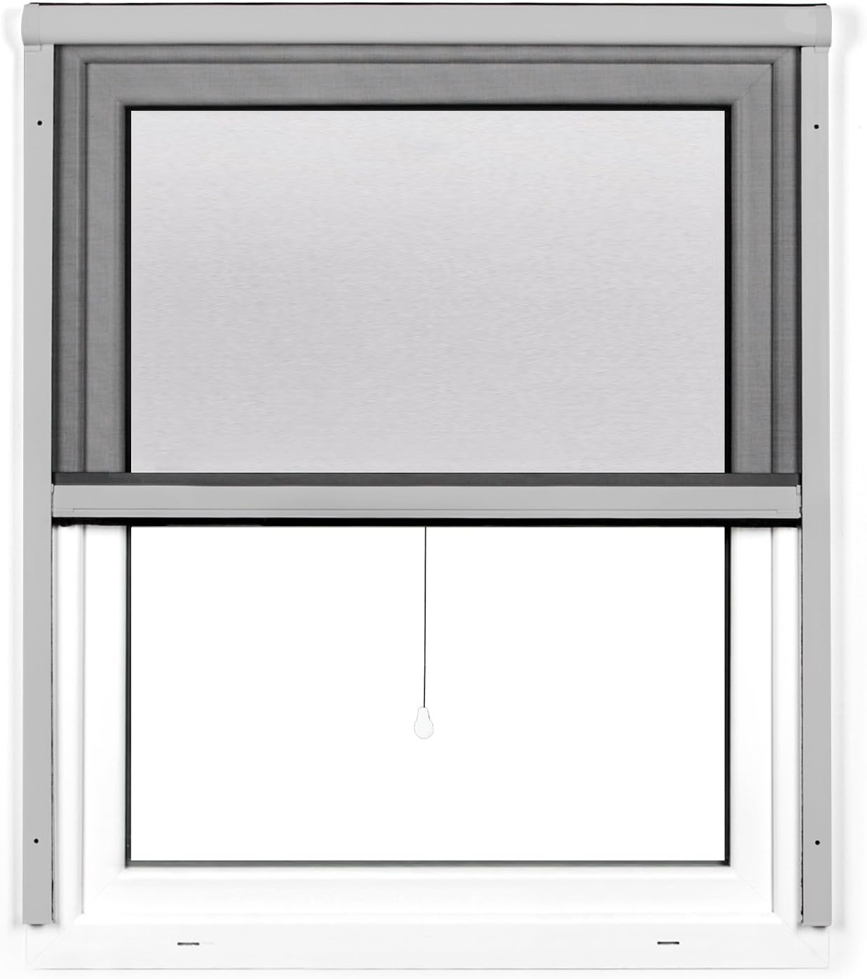jarolift 4 in 1 Zanzara Roller Fly Screen for Windows - Retractable Insect Protection Screen - Aluminium Frame 70 x 130 cm (W x H), Silver