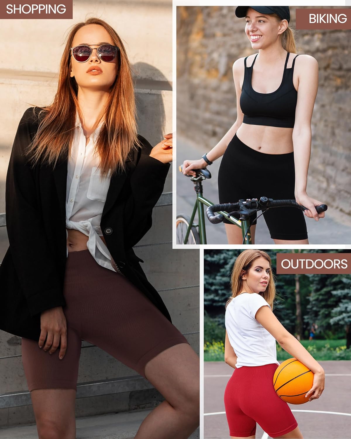 JaGely 6 Pcs Women Workout Shorts Seamless Ribbed High Waisted Spandex Biker Gym Yoga Butt Lifting Shorts Summer - Image 6