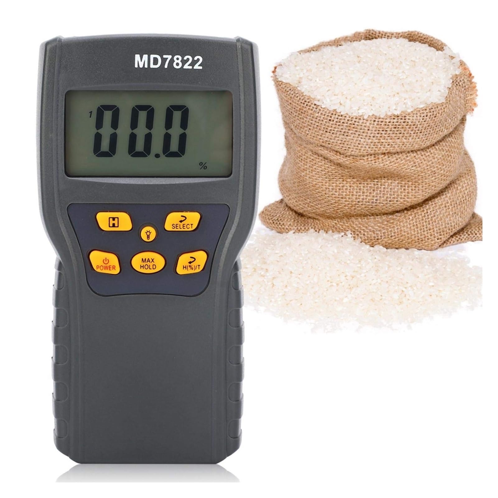 Analizador de medidor Humedad Grano Digital MD7822, termómetro Temperatura, higrómetro, probador Detector Agua Pequeño Error