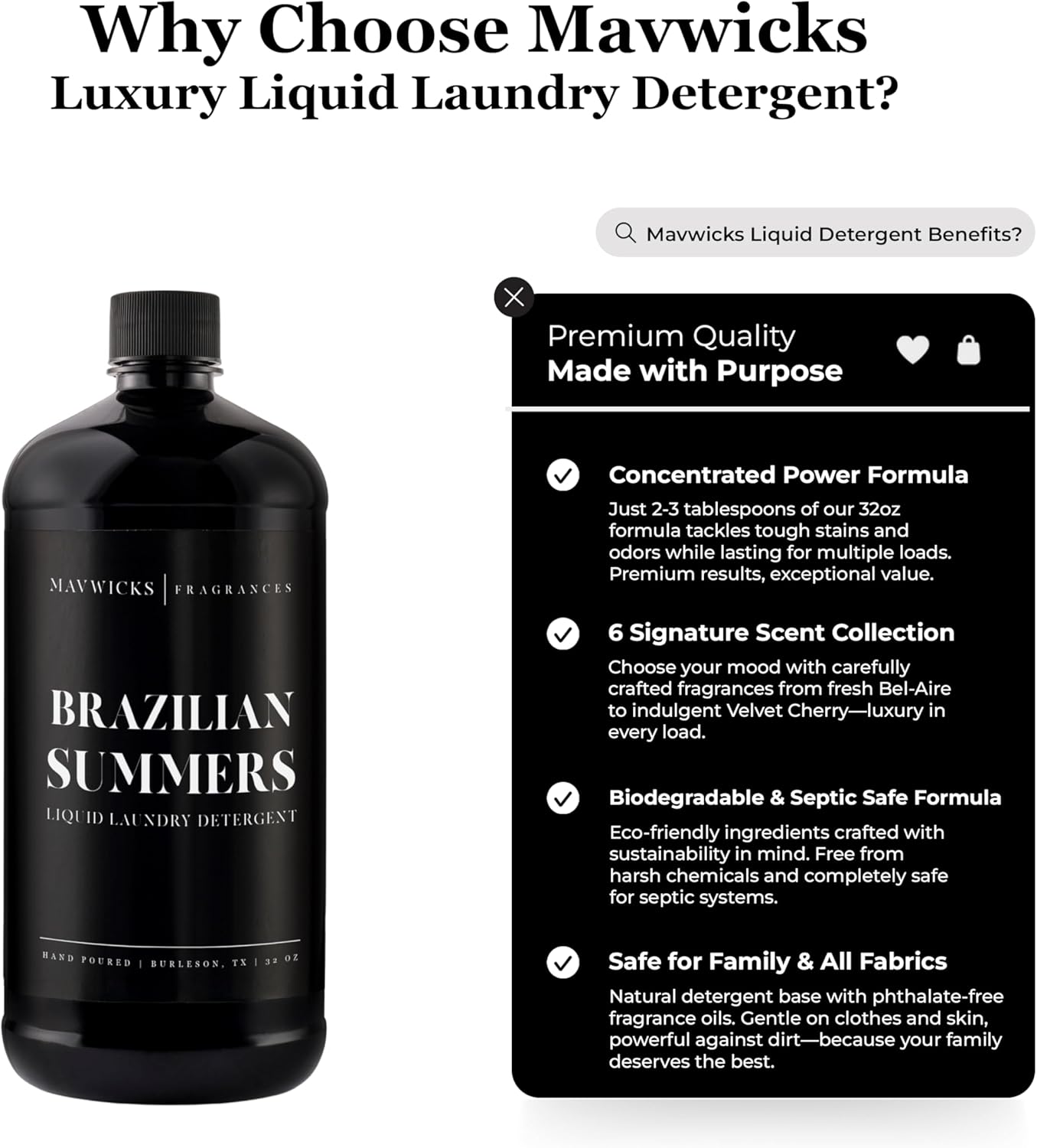 Laundry Liquid Detergent (Brazilian Summers) - 32 Oz Laundry Perfume Bottle for Men & Women, Stain & Odor Remover, Deep Clean, Long-Lasting Fragrance and Freshness for All Fabrics - Image 2