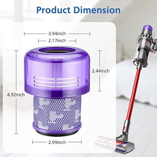 Miniatura 8 de Paquete de 2 filtros HEPA de repuesto para aspiradora Dyson V11 Outsize, V11 Outsize Origin, Outsize, Outsize Plus, Outsize +, Absolute Extra, SV16,