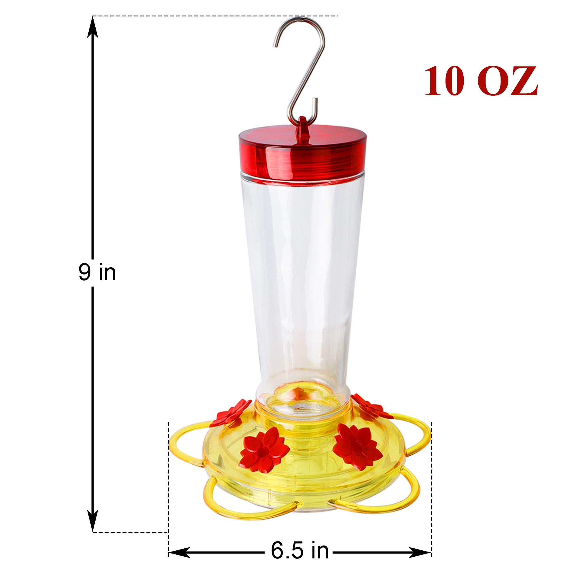 Joliyoou Hummingbird Feeder, 10 Once Flowers Glass Hummingbird Feeder