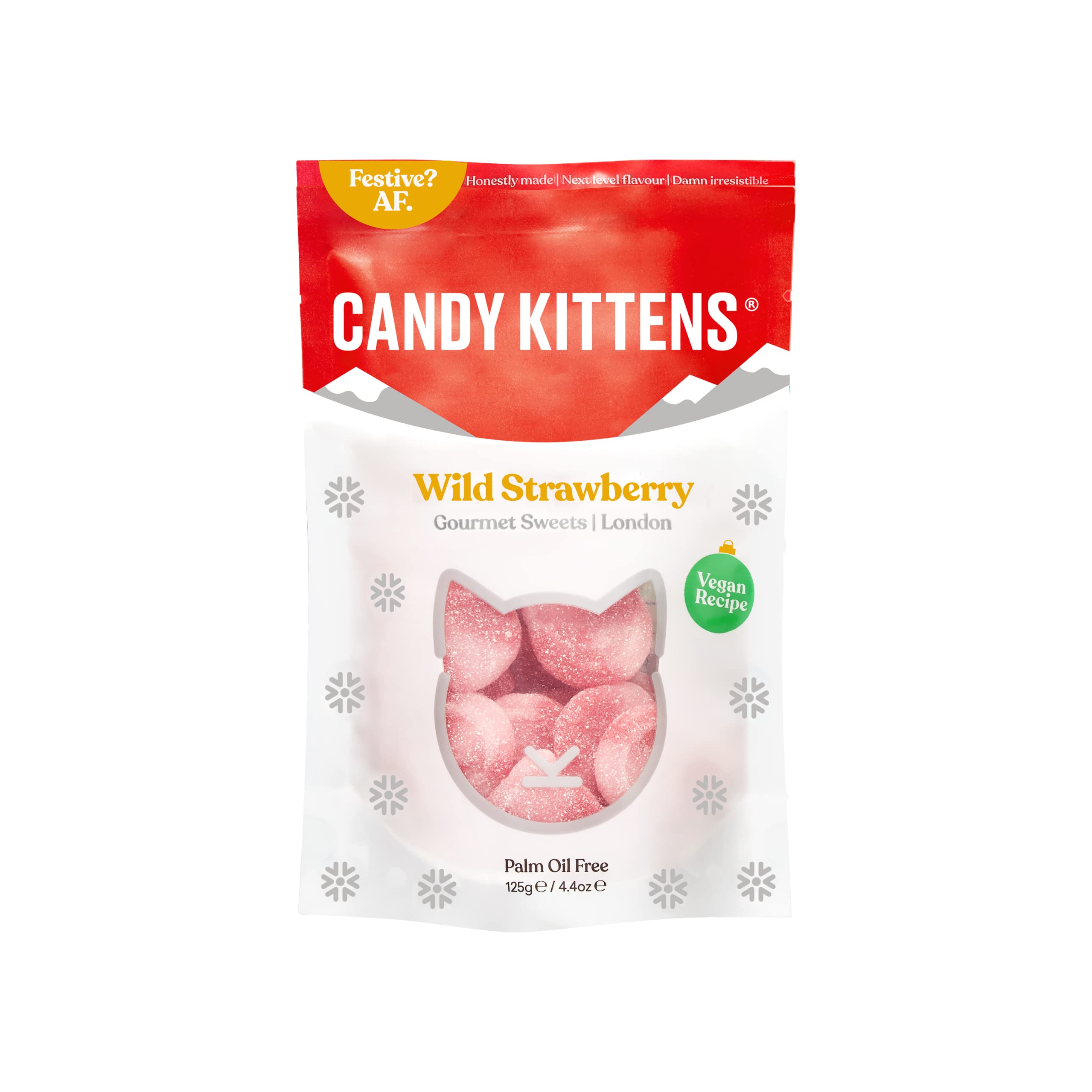 Candy Kittens Wild Strawberry Vegan Sweets Palm Oil Free, Natural