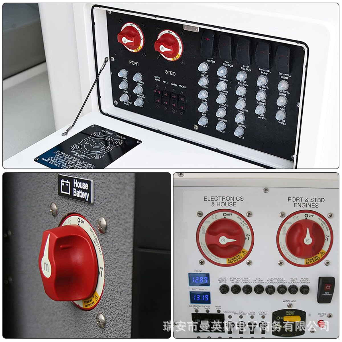 Greluma 1 Pièce Sélecteur de batterie,interrupteur de déconnexion de batterie marine 300A,sélecteur de batterie robuste à 4 positions pour bateau de camping-car