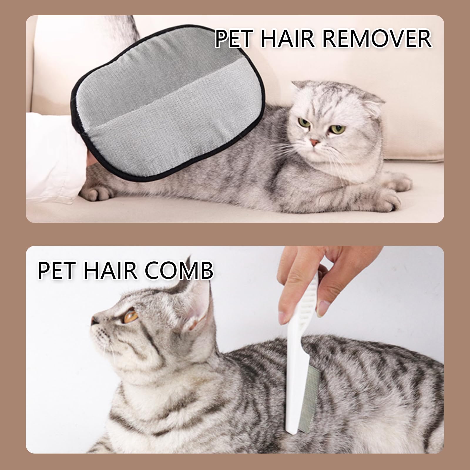 2Pcs Double Sided Pet Grooming Gloves, Dog Washing Gloves, Cat Grooming Glove, Static Removal pet hair removal glove Pet Hair - Image 3