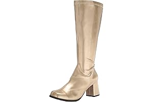 Gilded Glamour: Elevate Your Style with Women's Knee-High Gold Gogo Boots
