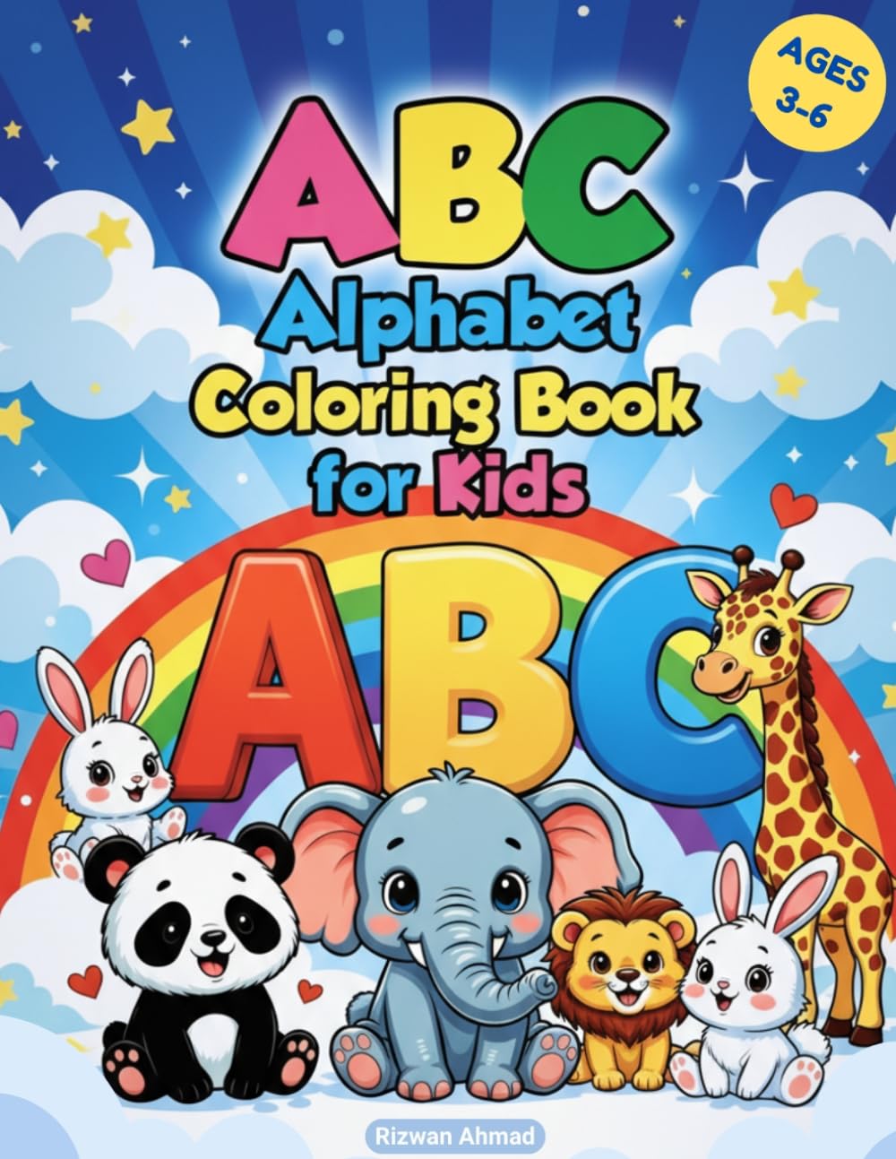 ABC Alphabet Coloring Book for Kids Ages 3–6: Fun Animal Coloring Pages to Learn Uppercase & Lowercase Letters A–Z for Preschool and Kindergarten