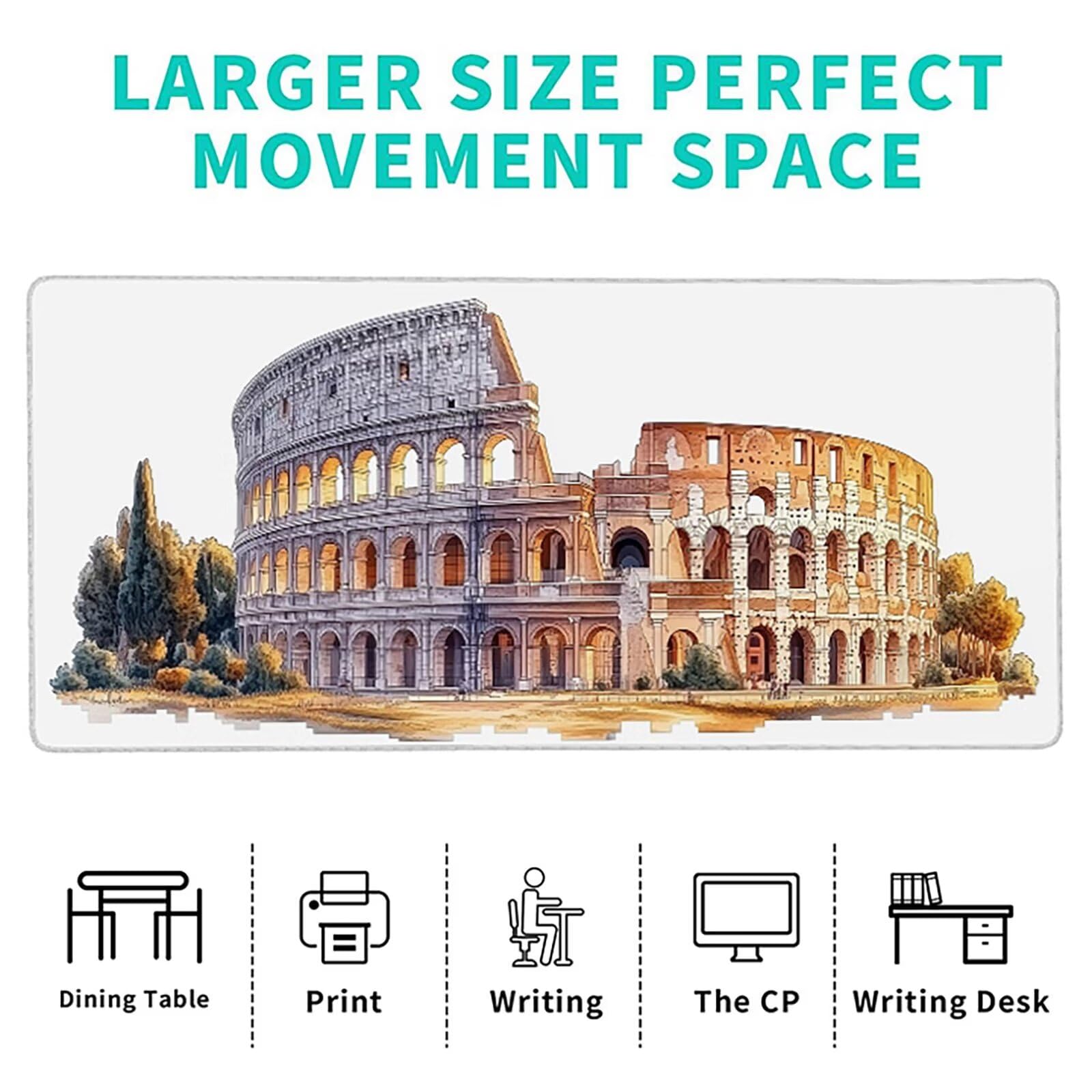 Podkładka pod mysz Biurko Biała Podkładka Pod Mysz XXL 1600x800x3mm, Architektura Gamingowa Podkładka Pod Myszkę, Poprawia Dokładność I Prędkość, Wodoodporna Podkładka Na Biurko Dla Graczy Akcesoria