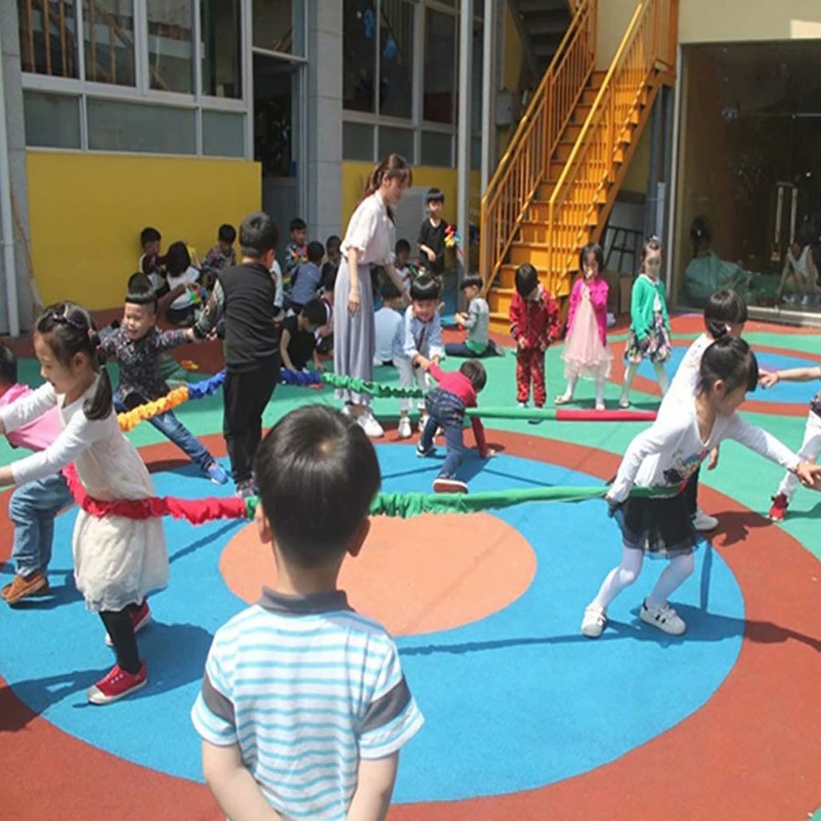 rockible Bande élastique coopérative, boucle d'exercice, activités de coopérative, jouet de divertissement pour enfants, longueur différente, 6m pour 11 joueurs
