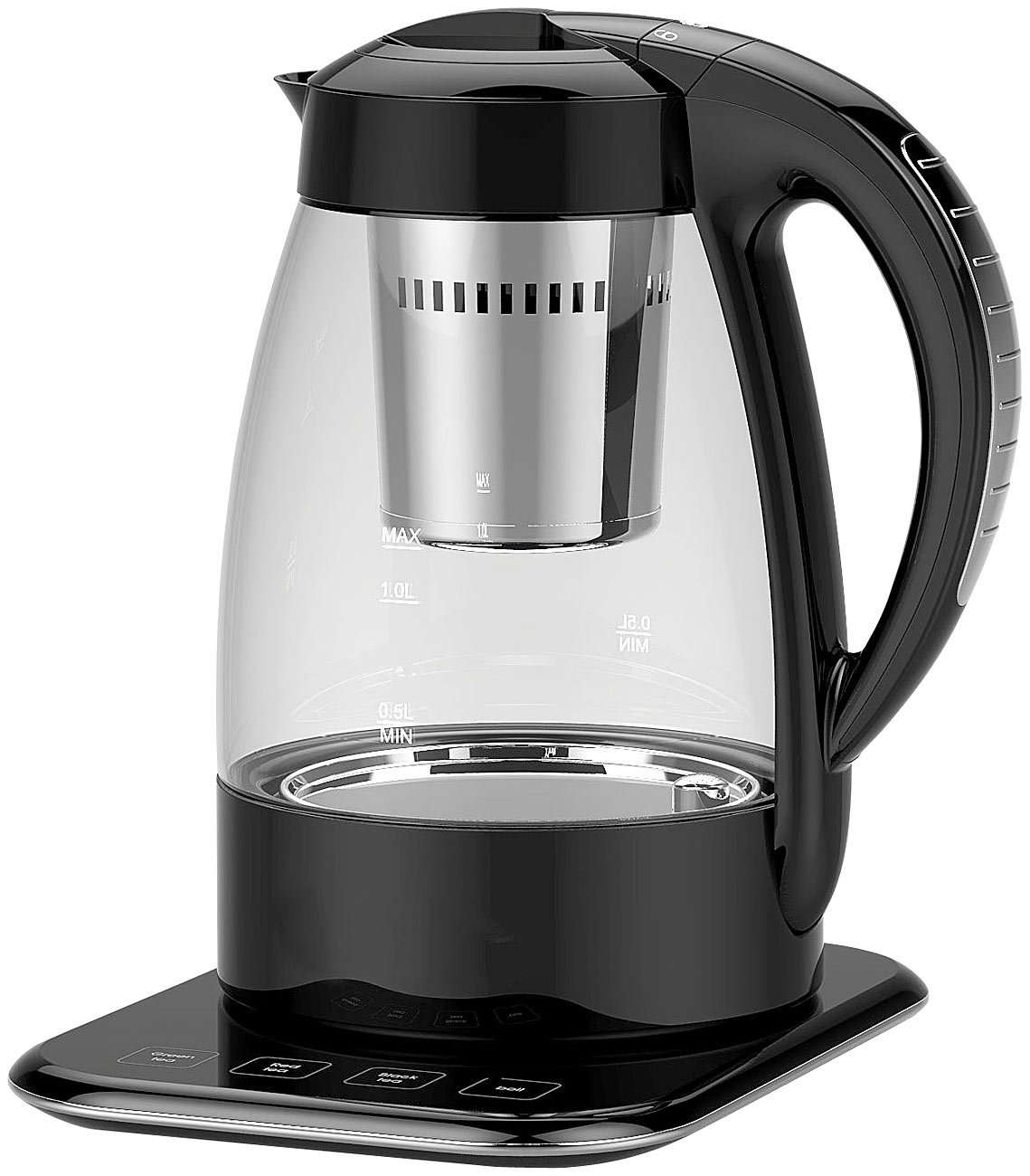 Rosenstein & Söhne Teeautomat: Vollautomatischer Wasserkocher und Teebereiter WSK-500.tmp, 1,2 l (vollautomatische Teemaschine, Teezubereiter automatisch, Uhr)