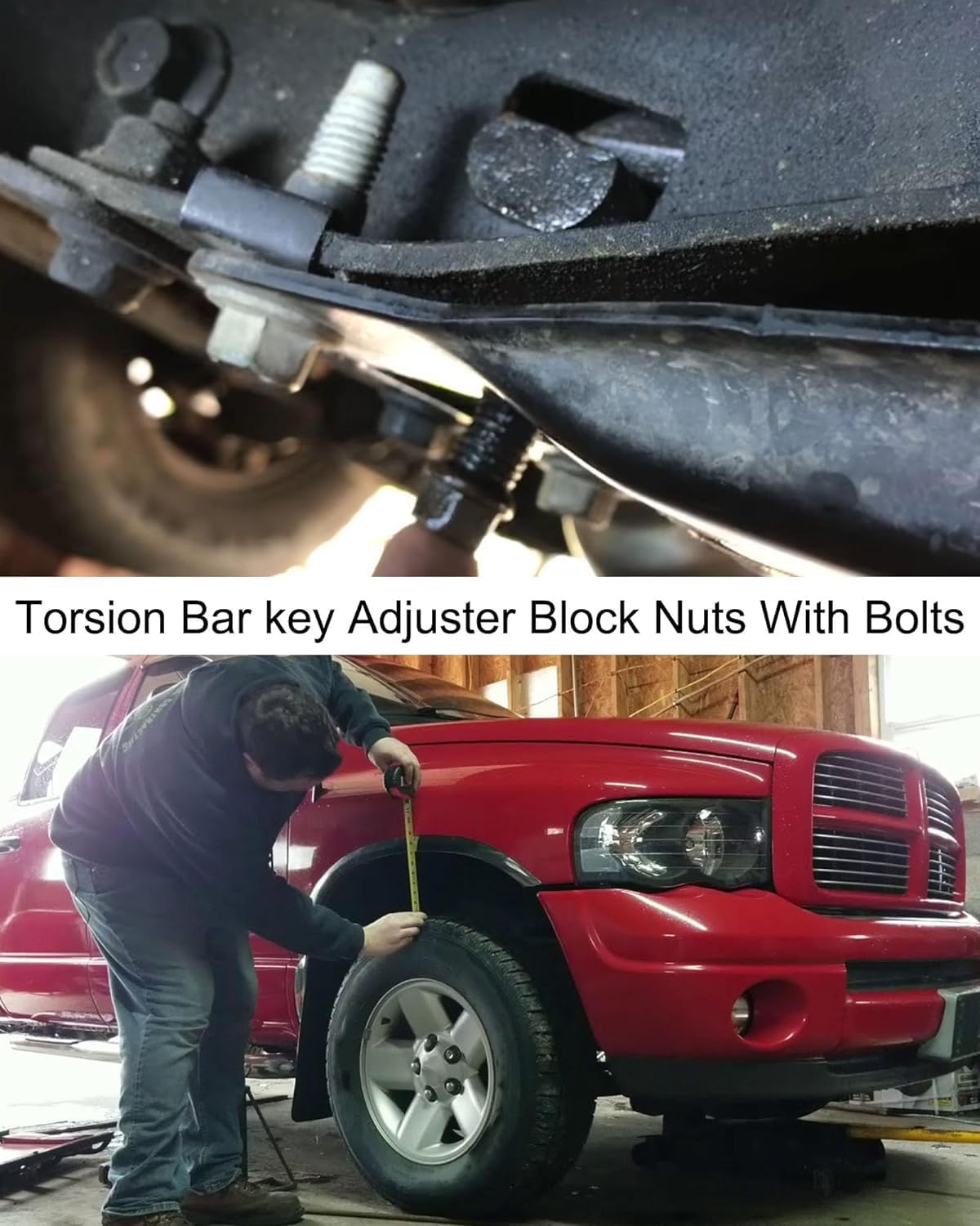 Torsion Bar Key Adjustment Block Nuts with Bolts Fit for Chevy Silverado Tahoe Blazer Avalanche Express Suburban Cadillac GMC Sierra Jimmy Replace 11561233 15530026, 2 Piece Set Full Thread