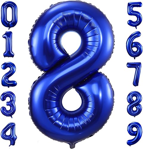 Vista 40 de Globos azul marino con el número 3, globos digitales de número 3 de 40 pulgadas, color azul oscuro, globos digitales grandes de Mylar para fiesta