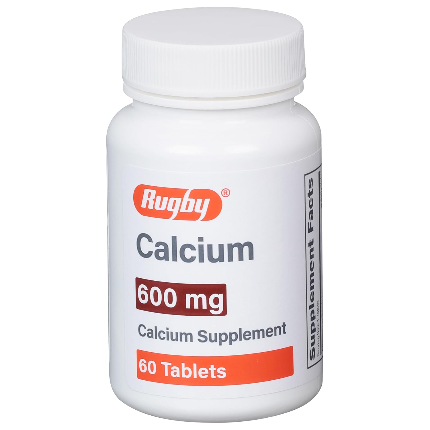 Rugby 600 mg Calcium Tablets - Calcium Supplement - 60 Count 1 Pack