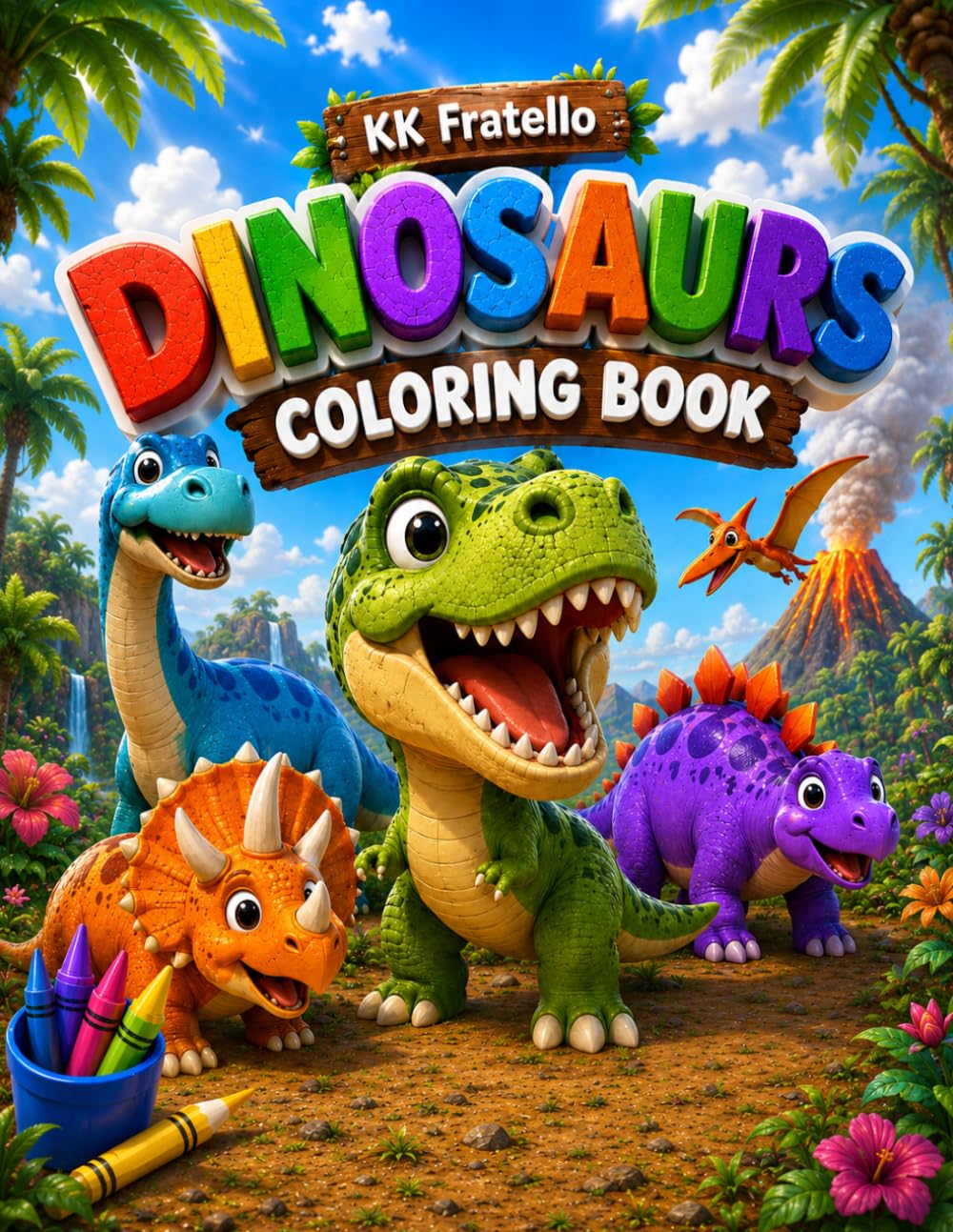 Dinosaur Coloring Book for Kids Ages 3-10