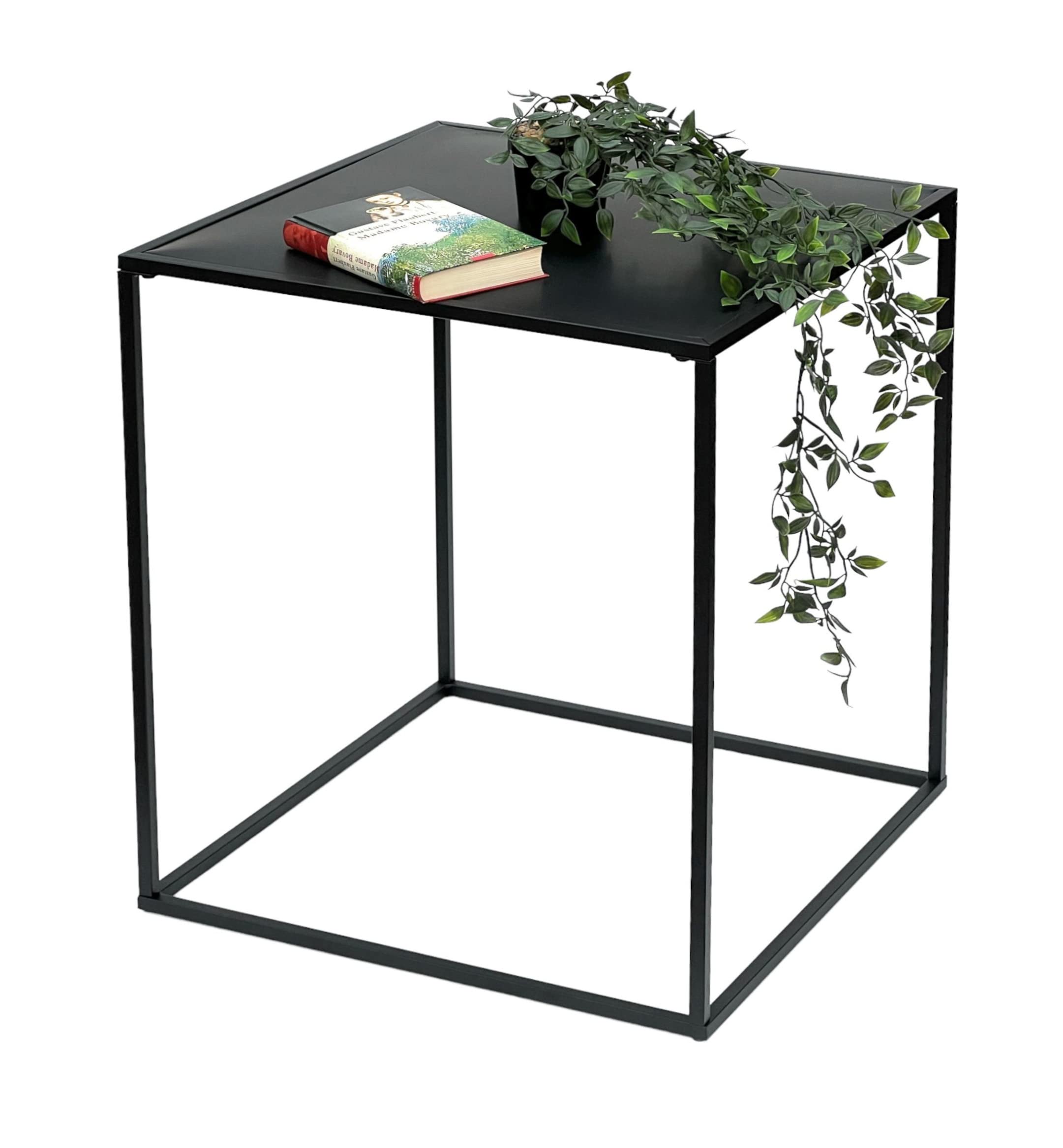 DanDiBo Tavolino da salotto, in metallo, colore nero, 96252 (60 cm)