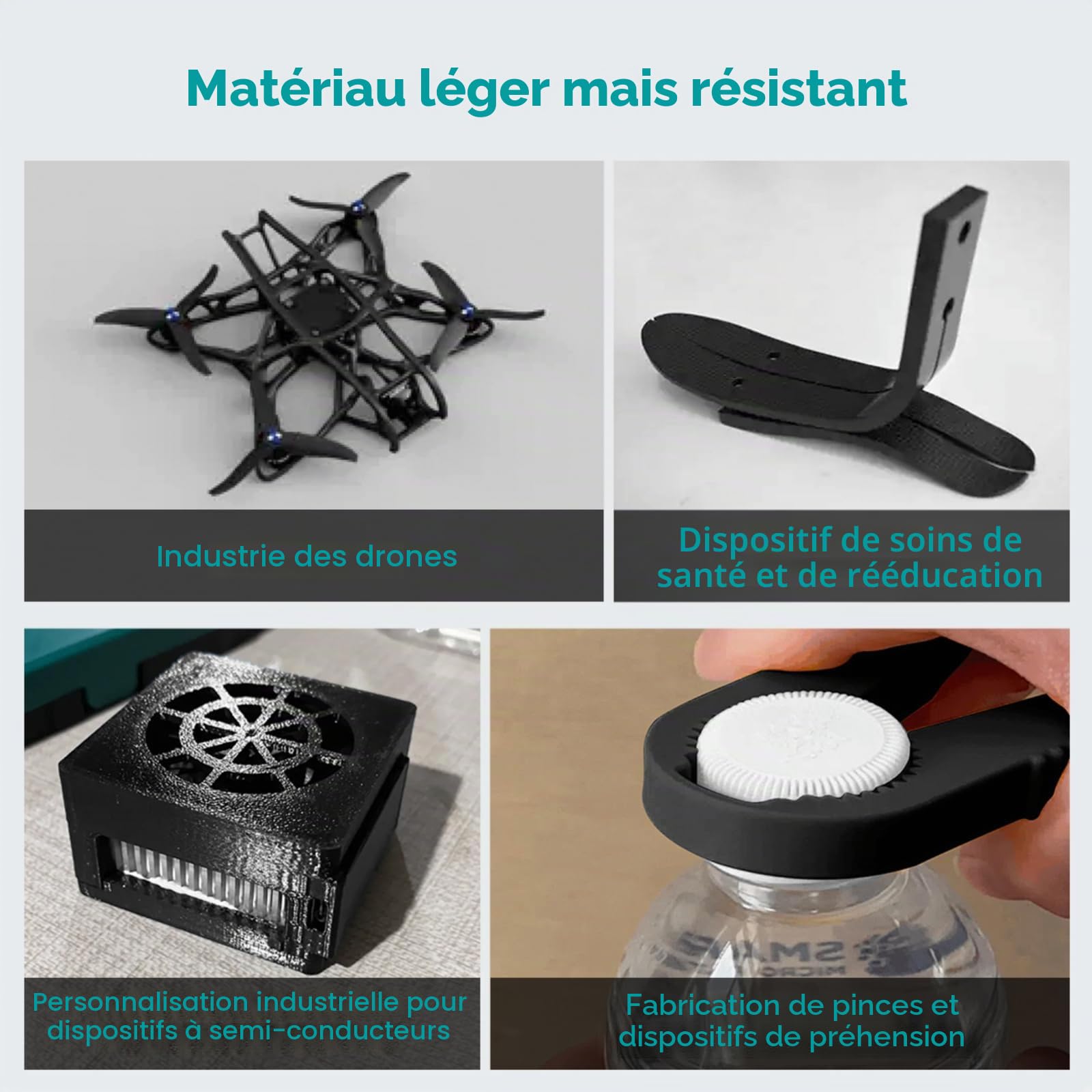 YXPOLYER Filament en fibre de carbone en nylon pour imprimante 3D PA6-CF 1,75 mm1 kg PA CF Filament d'impression 3D