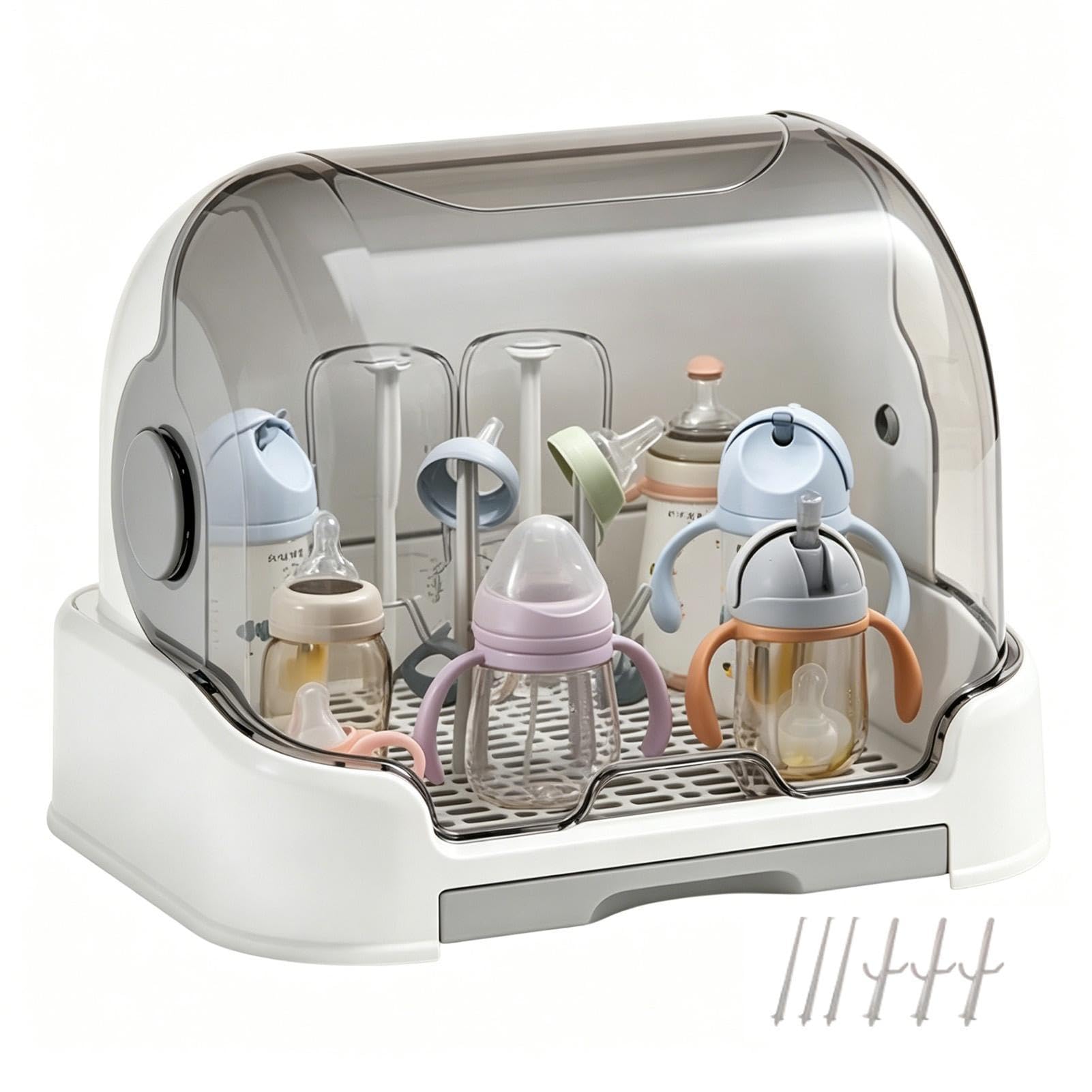 Générique Organisateur De Biberons - Range Biberon Comptoir avec Plateau Égouttoir | Rangement Portable pour Maison Voyage Crèche