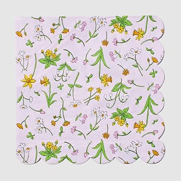 Coterie Guess How Much I Love You Pink Napkins Set of 25 Floral Paper Napkins for Easter, Spring Party, Baby Shower, Tea Party, Garden Party, Birthday & More | 6.5 Disposable Napkins