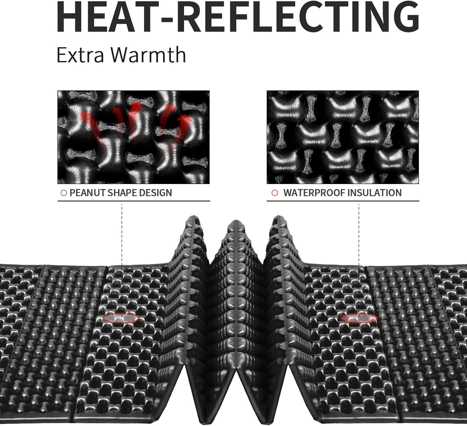 Foam Camping Pads for Hiking, Ultralight Closed Cell Mattress, Waterproof Soft Mat for Adults, Wide Picnic Yoga Mats, Folding Sleeping Pad for Outdoor Backpacking