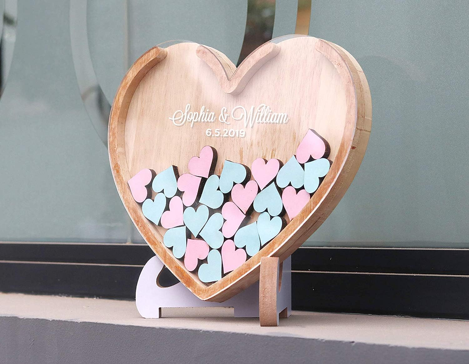 Boston Creative Company Heart Wedding Guestbook Wedding Guestbook Alternative Unique Wedding Sign Guest Book Custom Drop Top Guest Book 3D Wedding Guest Book